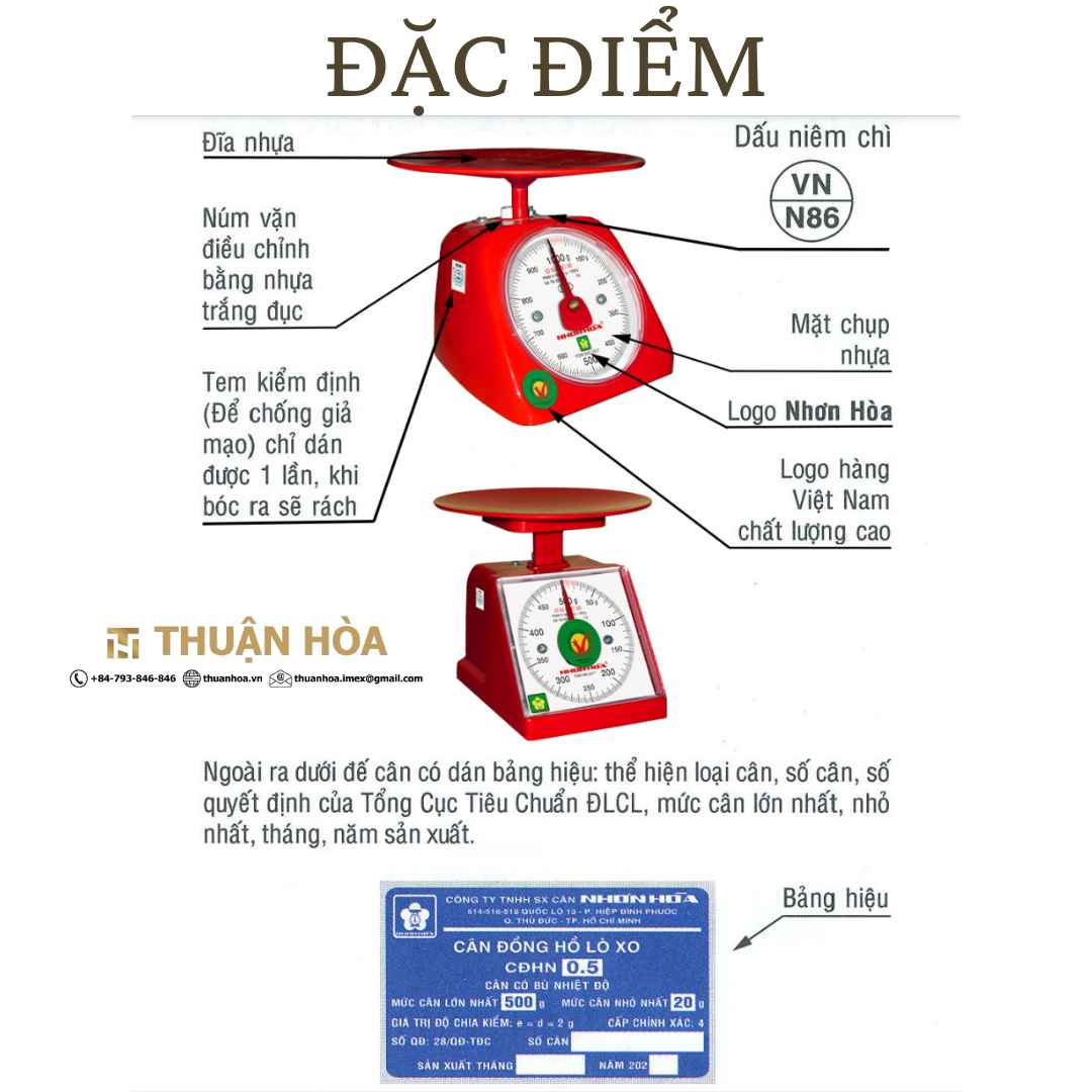 Dac diem can nhua Nhon Hoa 500 gr