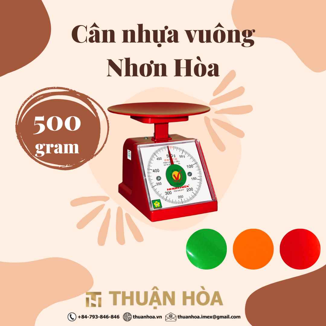 Cân Nhựa Vuông Nhơn Hòa 500 g