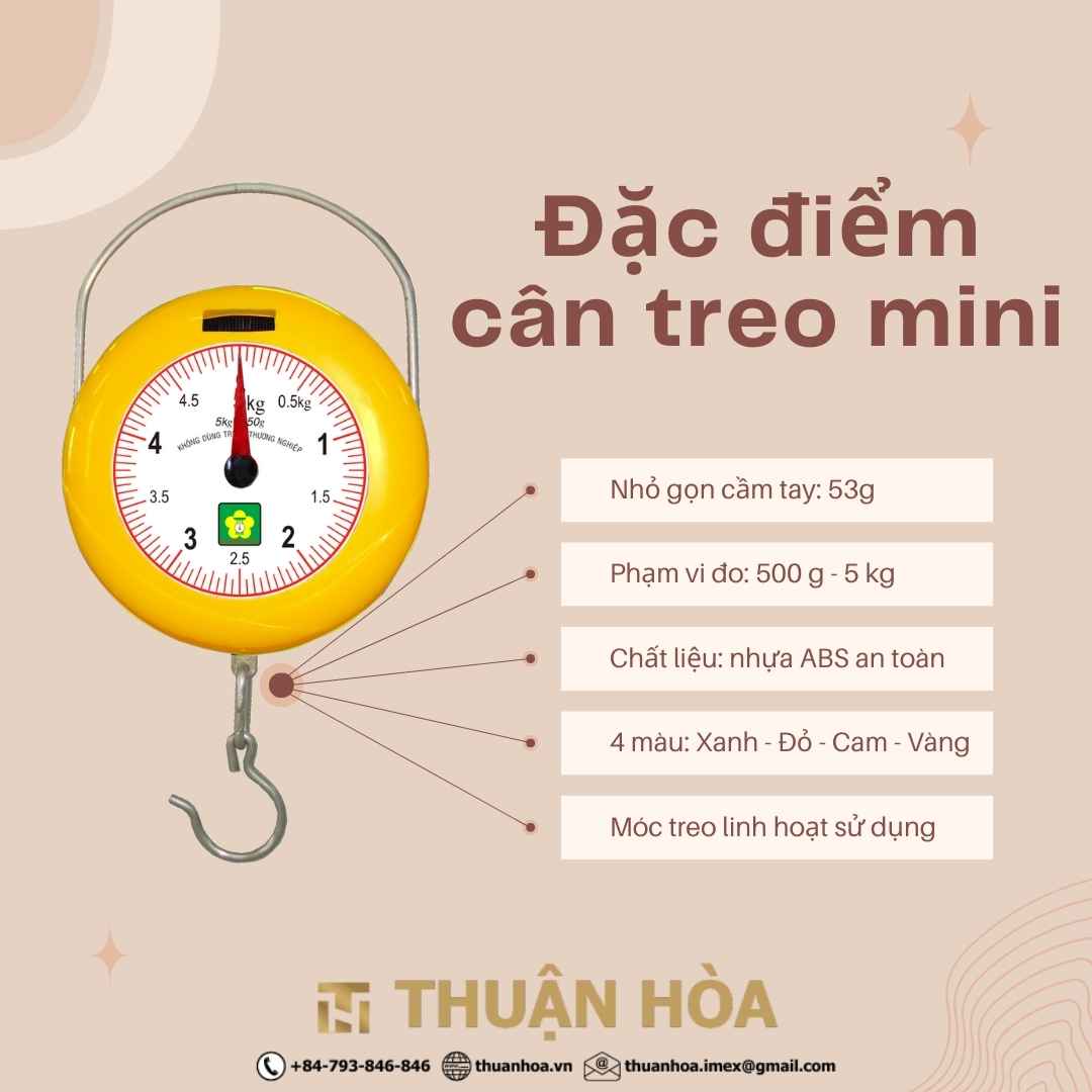 Đặc điểm Cân treo mini Nhơn Hòa 5 kg