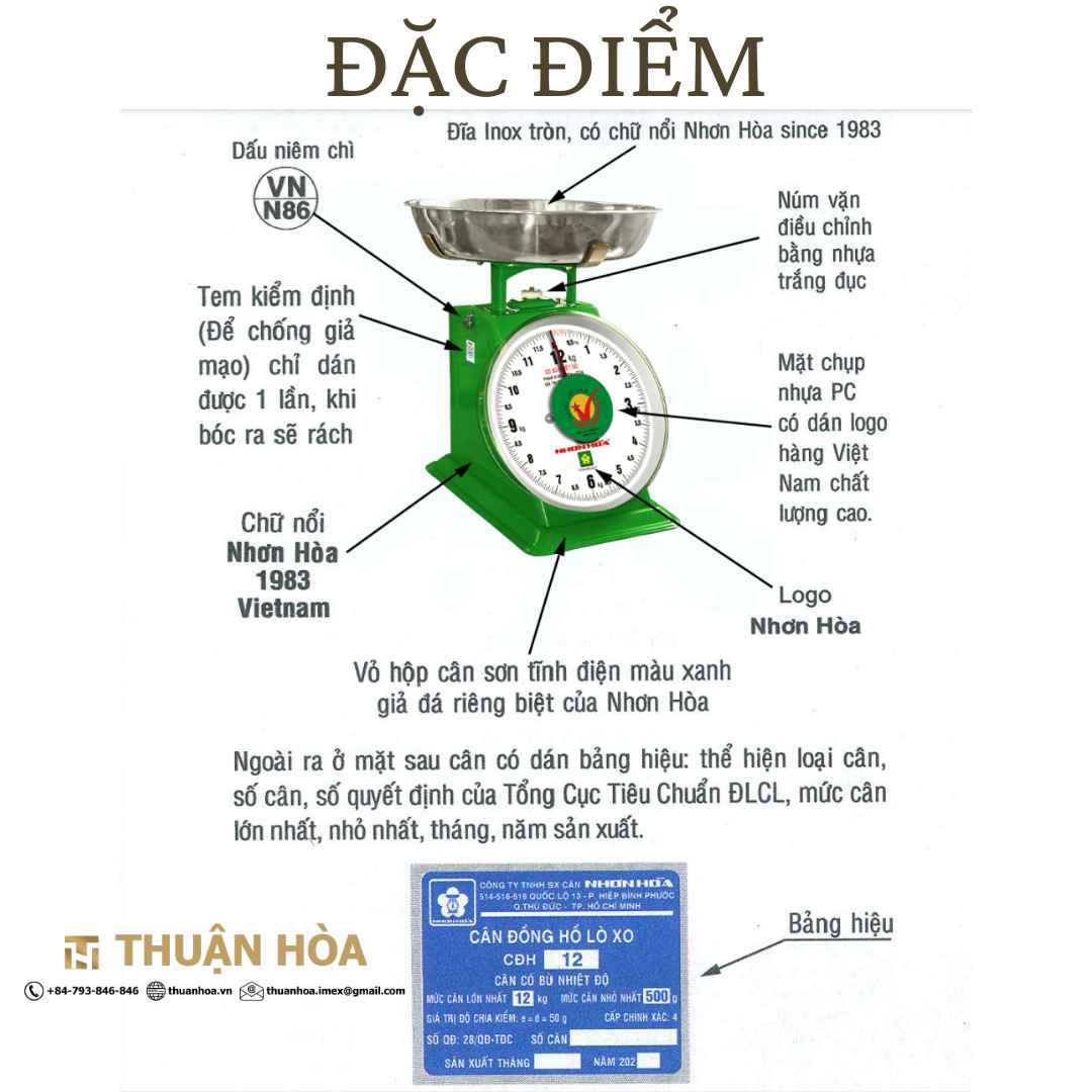 Dac diem Can Nhon Hoa 12 kg