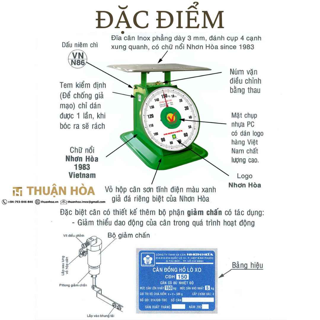 Dac diem Can Nhon Hoa 150 kg