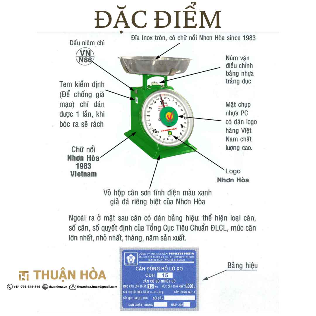 Dac diem Can Nhon Hoa 15 kg