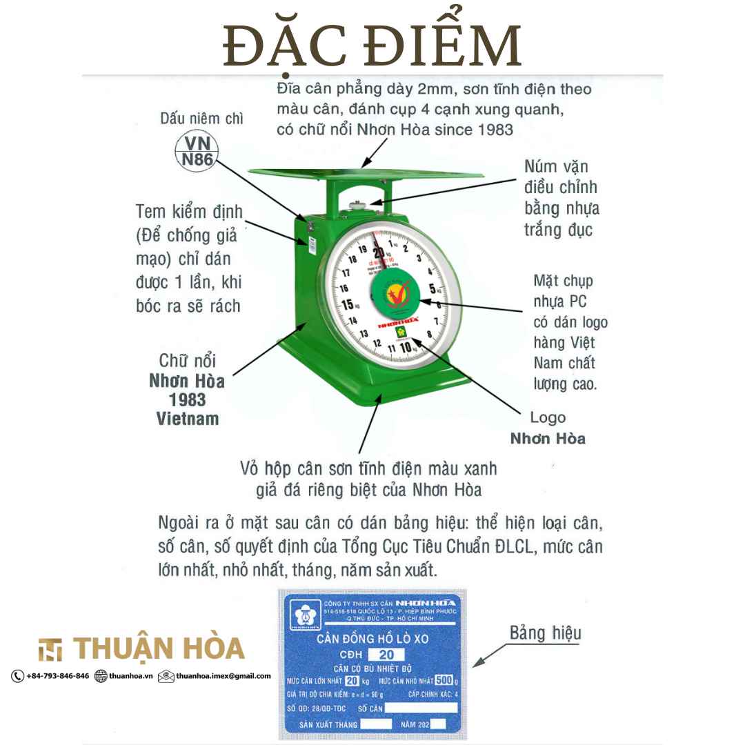 Dac diem Can Nhon Hoa 20kg