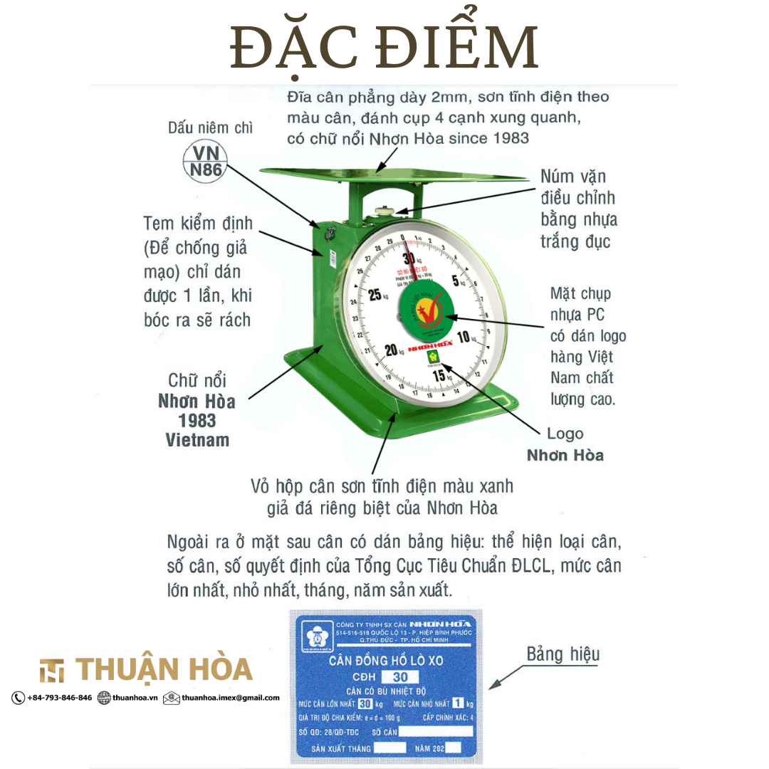 Dac diem Can Nhon Hoa 30 kg