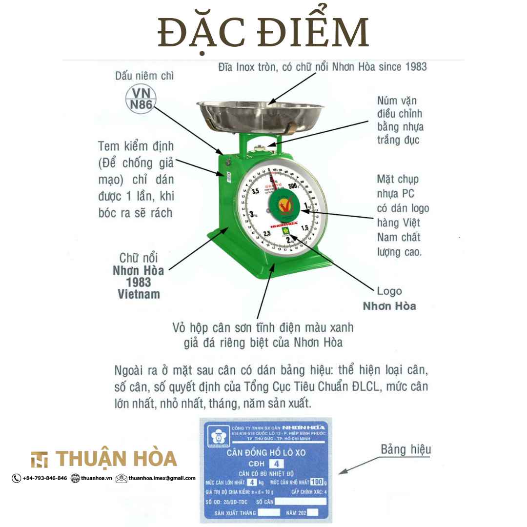 Dac diem Can Nhon Hoa 4kg