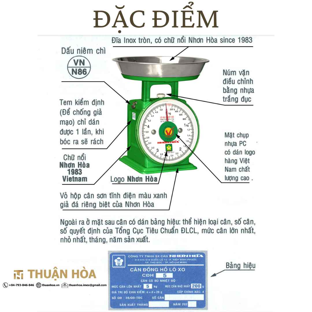 Đặc điểm Cân Nhơn Hòa nhỏ 1kg 2kg 5kg