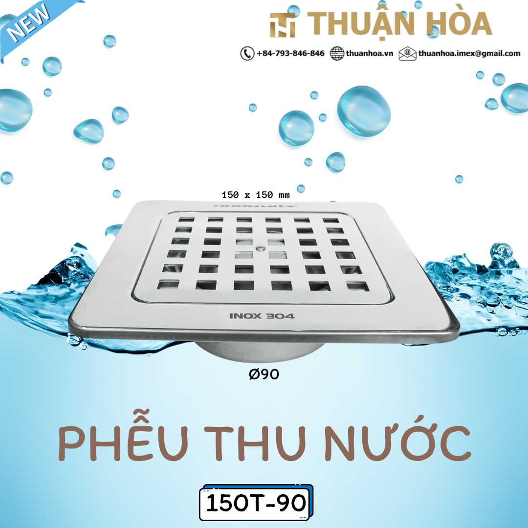 Phễu Thoát Sàn Phòng Tắm / Nhà Vệ Sinh Chống Hôi 150T-90