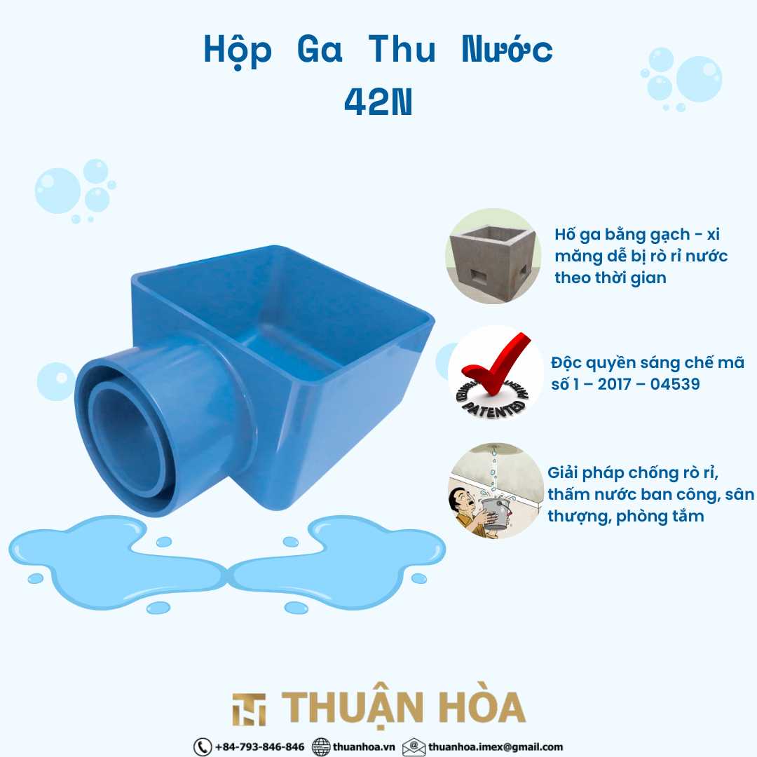 Hộp Ga Thu Nước Ban Công 42N