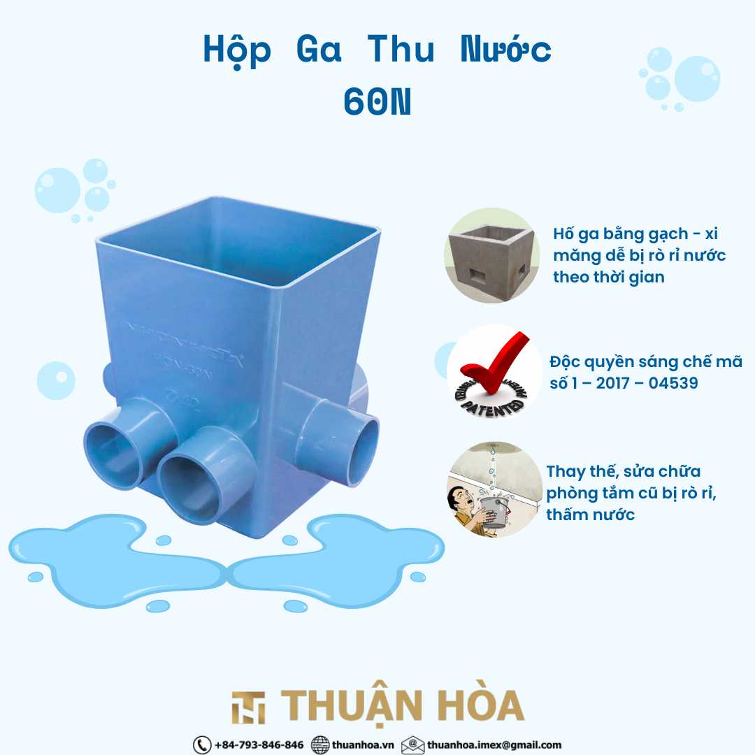 Hộp Ga Thu Nước Phòng Tắm 60N