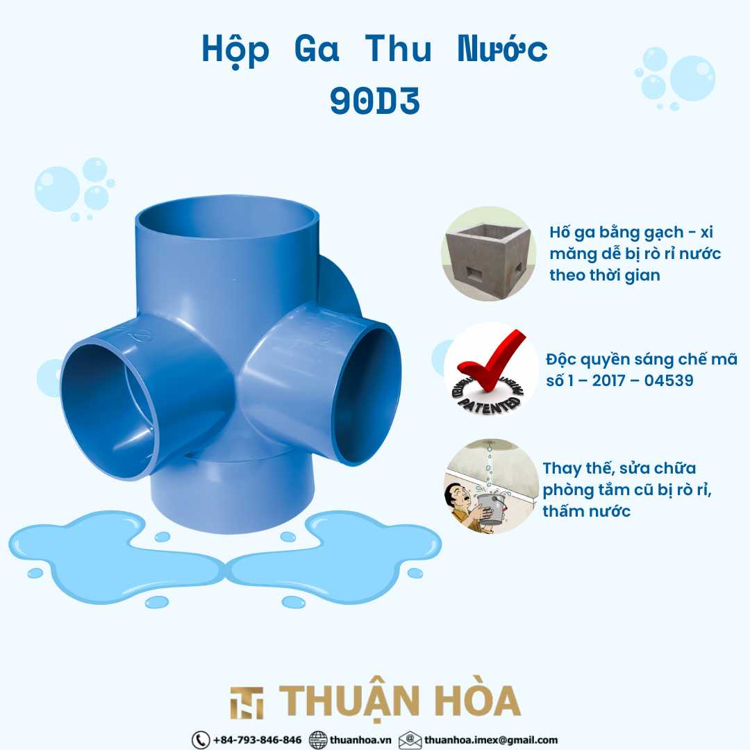 Hộp Ga Thu Nước Phòng Tắm 90D3