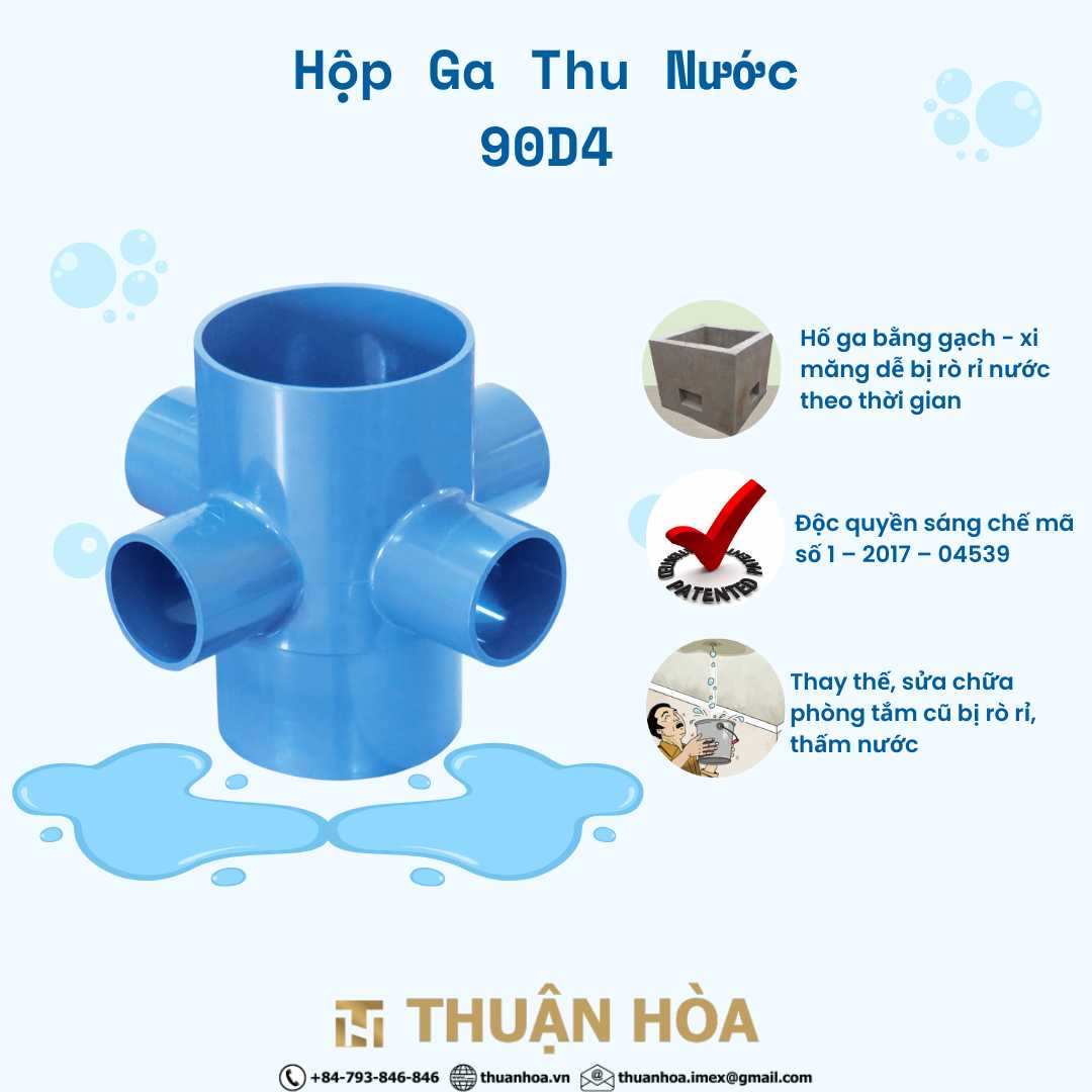 Hộp Ga Thu Nước Phòng Tắm 90D4