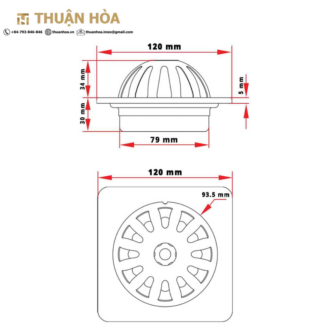 Phễu Thu Nước Ban Công Nhơn Hòa 120T-902